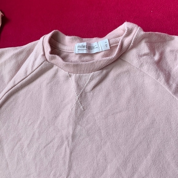 Toddler Miles Baby Sweatsuit 2 pieces blush pink size 12 M top 18M bottom - Picture 1 of 6